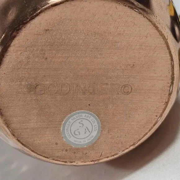 Godinger Hammered Copper Moscow Mule Mugs Cups Set of 2 - Picture 9 of 10